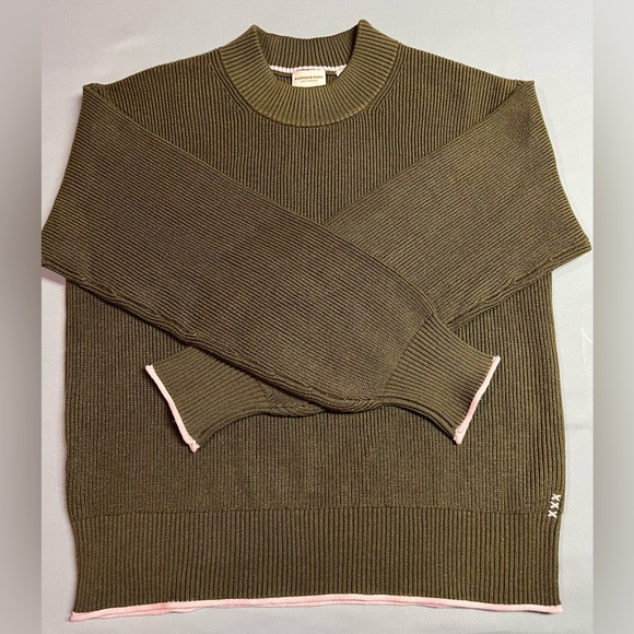 Scotch & Soda Women's Crew Neck Knit Sweater Olive Green NWOT - Picture 2 of 8